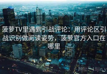 菠萝TV里遇到引战评论：用评论区引战识别做阅读姿势，菠萝官方入口在哪里