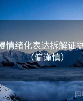 17c 动漫情绪化表达拆解证据等级表（偏谨慎）