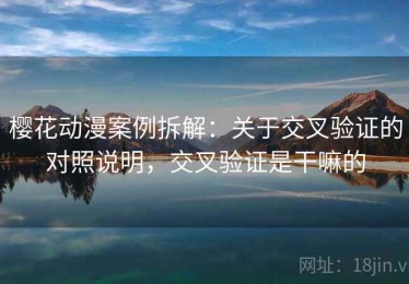 樱花动漫案例拆解：关于交叉验证的对照说明，交叉验证是干嘛的