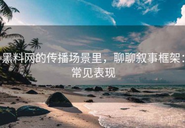 黑料网的传播场景里，聊聊叙事框架：常见表现