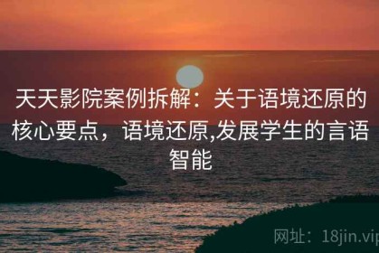 天天影院案例拆解：关于语境还原的核心要点，语境还原,发展学生的言语智能