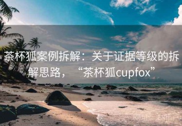 茶杯狐案例拆解：关于证据等级的拆解思路，“茶杯狐cupfox”