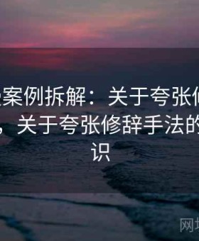 age动漫案例拆解：关于夸张修辞的从零到一，关于夸张修辞手法的相关知识
