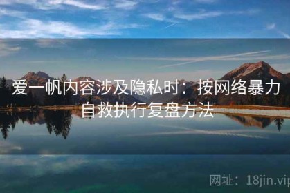 爱一帆内容涉及隐私时：按网络暴力自救执行复盘方法