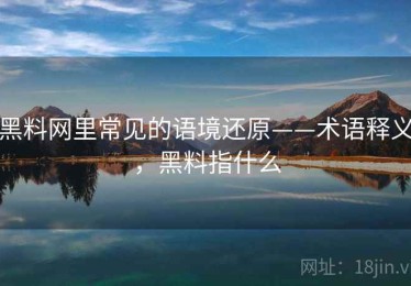 黑料网里常见的语境还原——术语释义，黑料指什么