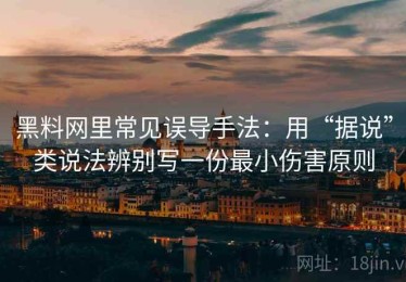 黑料网里常见误导手法：用“据说”类说法辨别写一份最小伤害原则