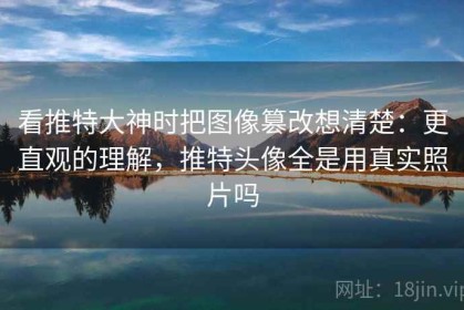 看推特大神时把图像篡改想清楚：更直观的理解，推特头像全是用真实照片吗