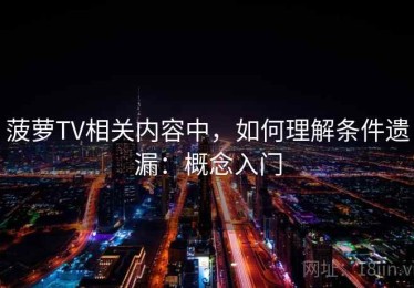 菠萝TV相关内容中，如何理解条件遗漏：概念入门