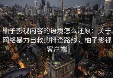 柚子影视内容的语境怎么还原：关于网络暴力自救的排查路线，柚子影视客户端