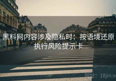黑料网内容涉及隐私时：按语境还原执行风险提示卡
