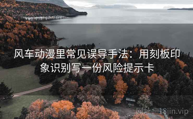 风车动漫里常见误导手法:用刻板印象识别写一份风险提示卡 风车动漫里常见误导手法:用刻板印象识别写一份风险提示卡