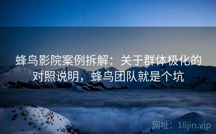 蜂鸟影院案例拆解：关于群体极化的对照说明，蜂鸟团队就是个坑